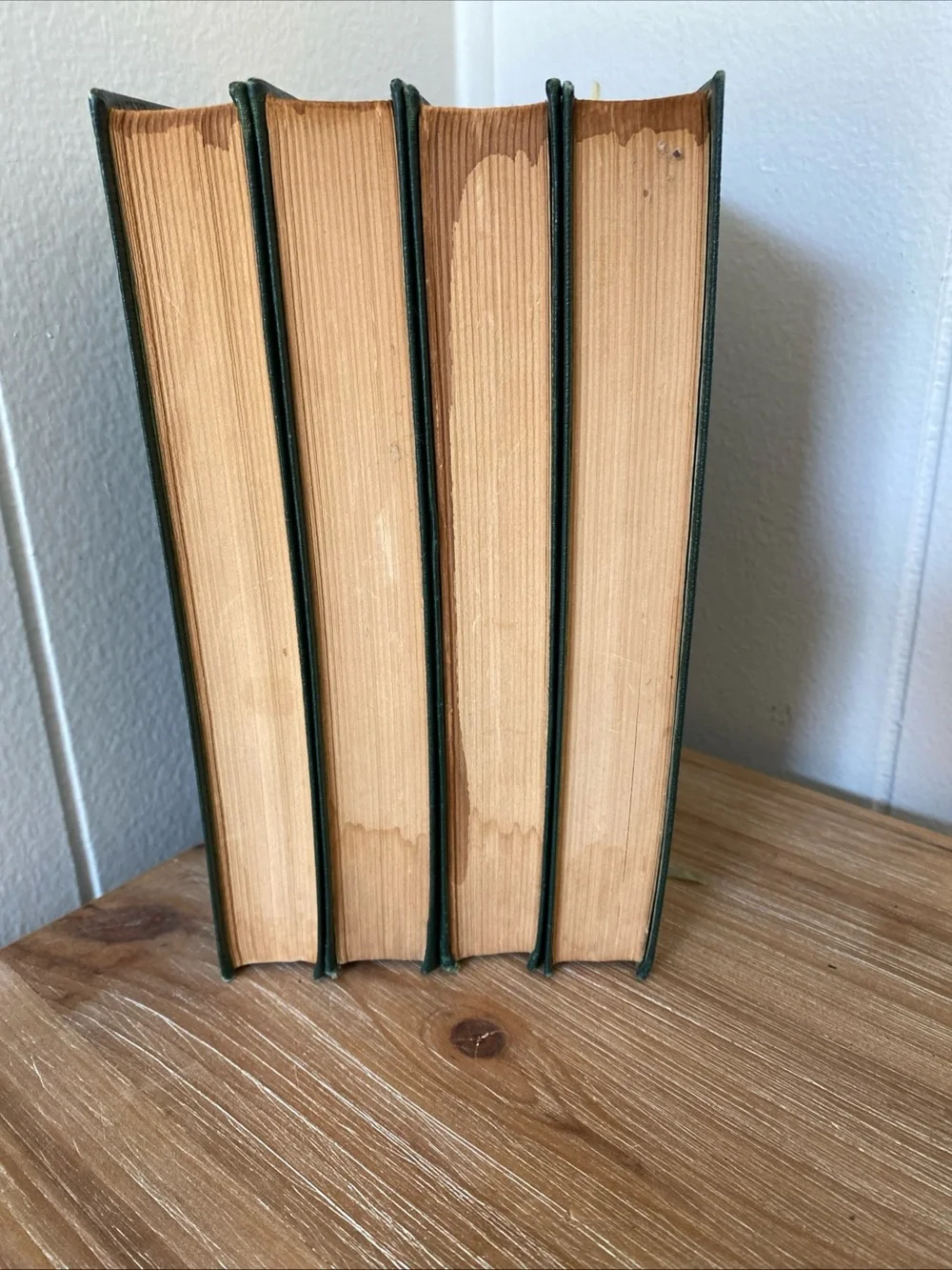 Antique Robert Louis Stevenson Green Soft Cover Books Set Of 4 Standard Gold